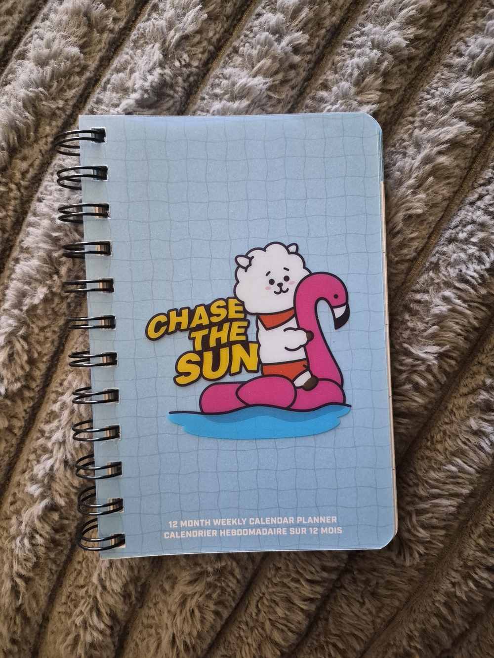 Chase The Sun Spiral Notebook with Cute Bear Float Graphic